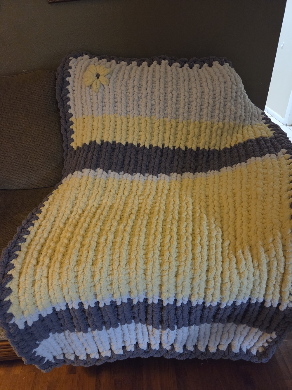 Handmade Chunky Knit Throw Blanket 36" X 60"